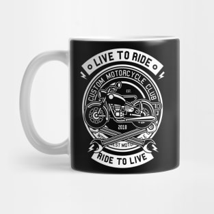 Classic Live To Ride Motorcycle Mug